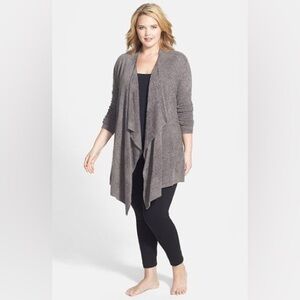 Barefoot Dreams drape front cardigan in Pewter